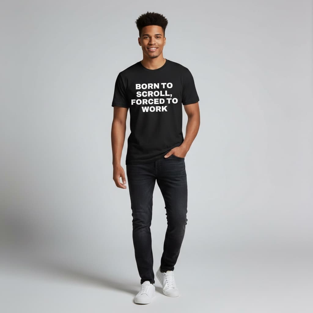 Born To Scroll, Forced To Work worn