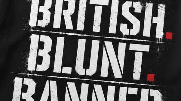 Close-up of the British Blunt Banned print