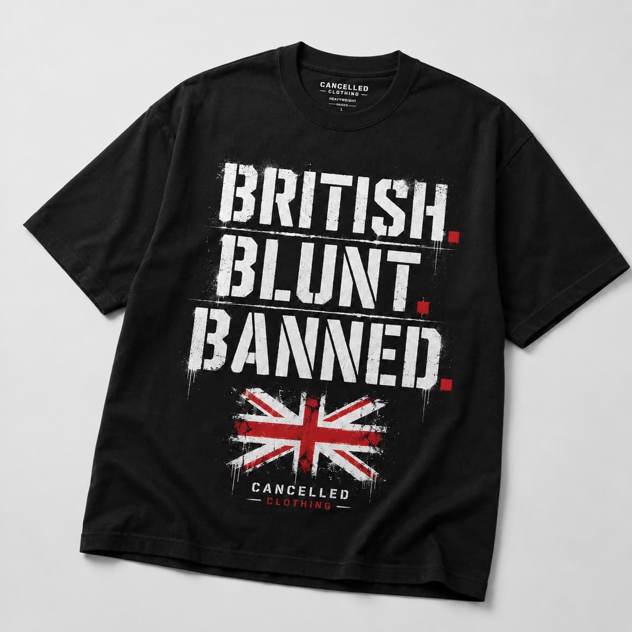 British Blunt Banned black T-shirt, front print