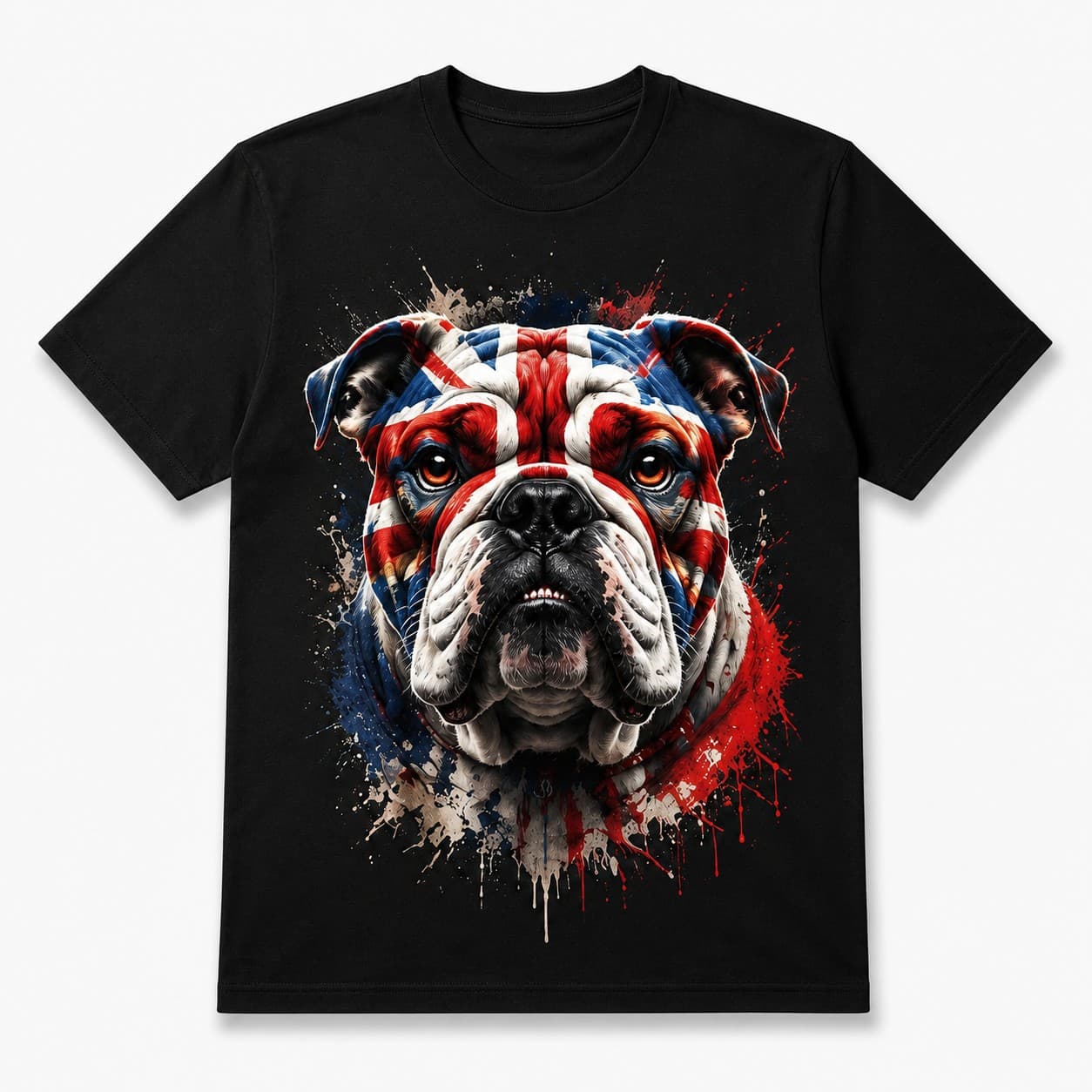 British Bulldog black T-shirt, front print