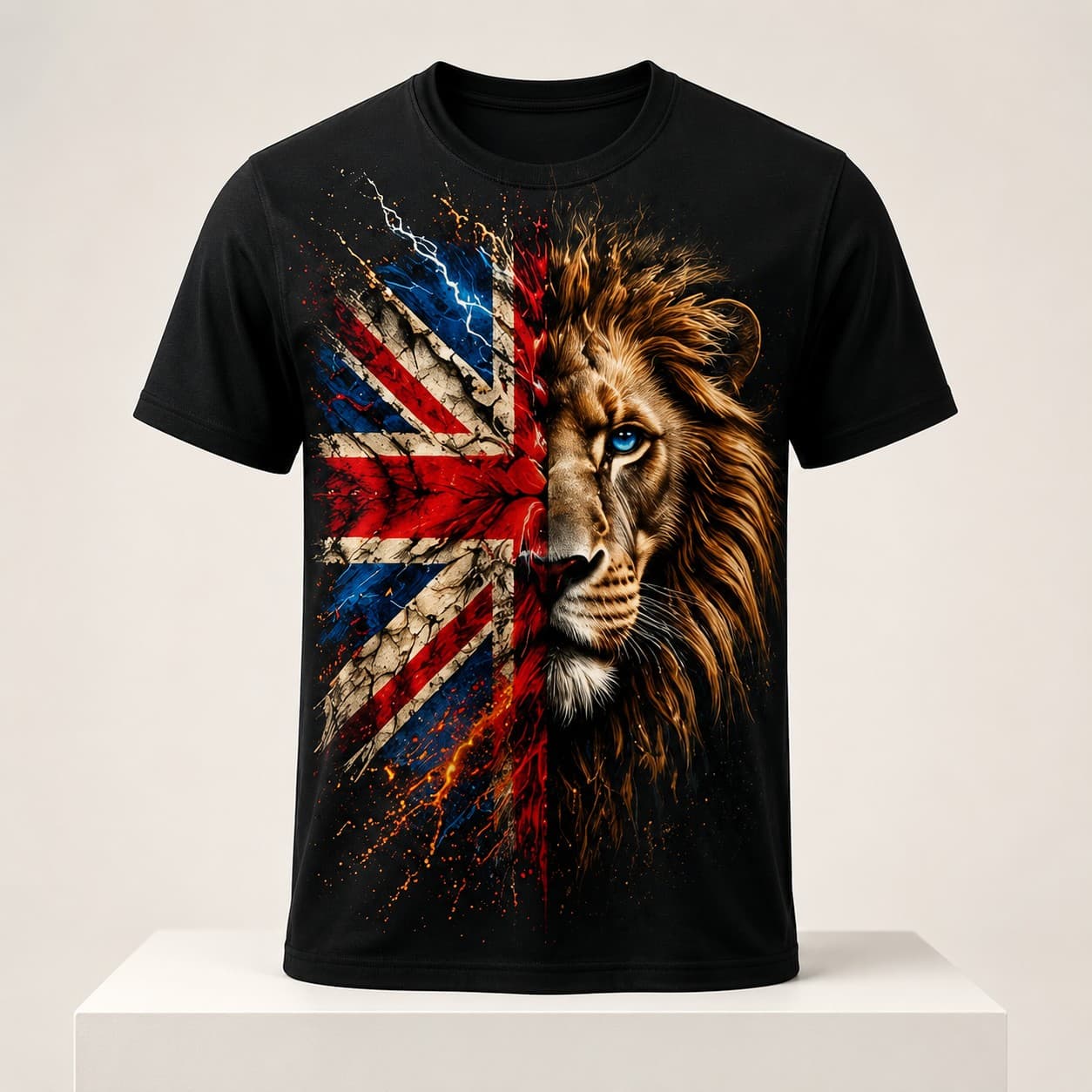 British Lion black T-shirt, front print