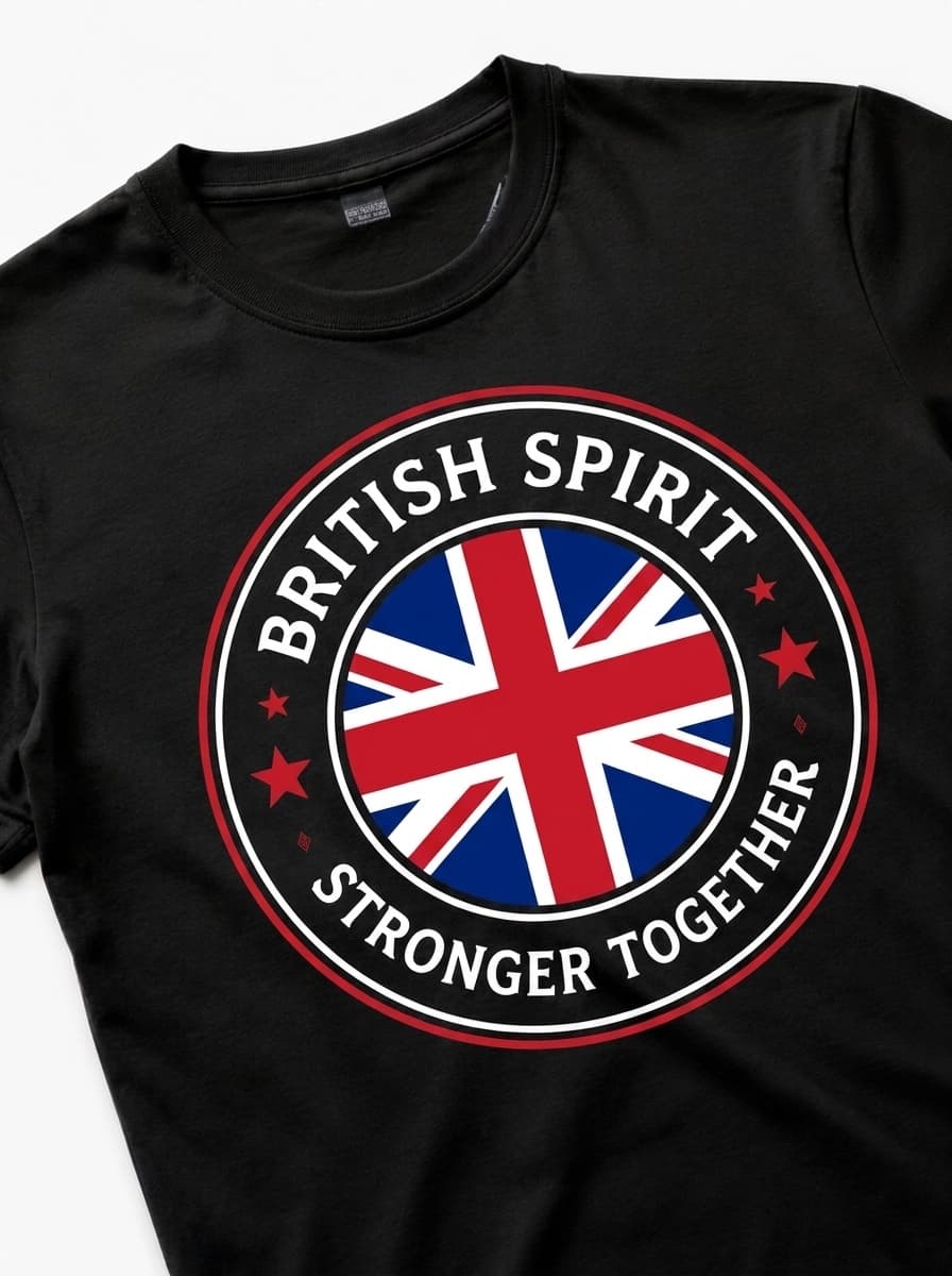 Close-up of the British Spirit print