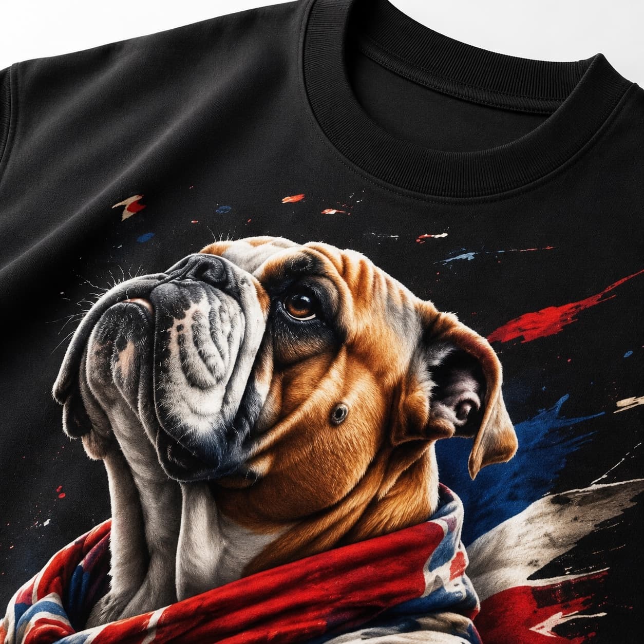 Close-up of the Bulldog Britannia print