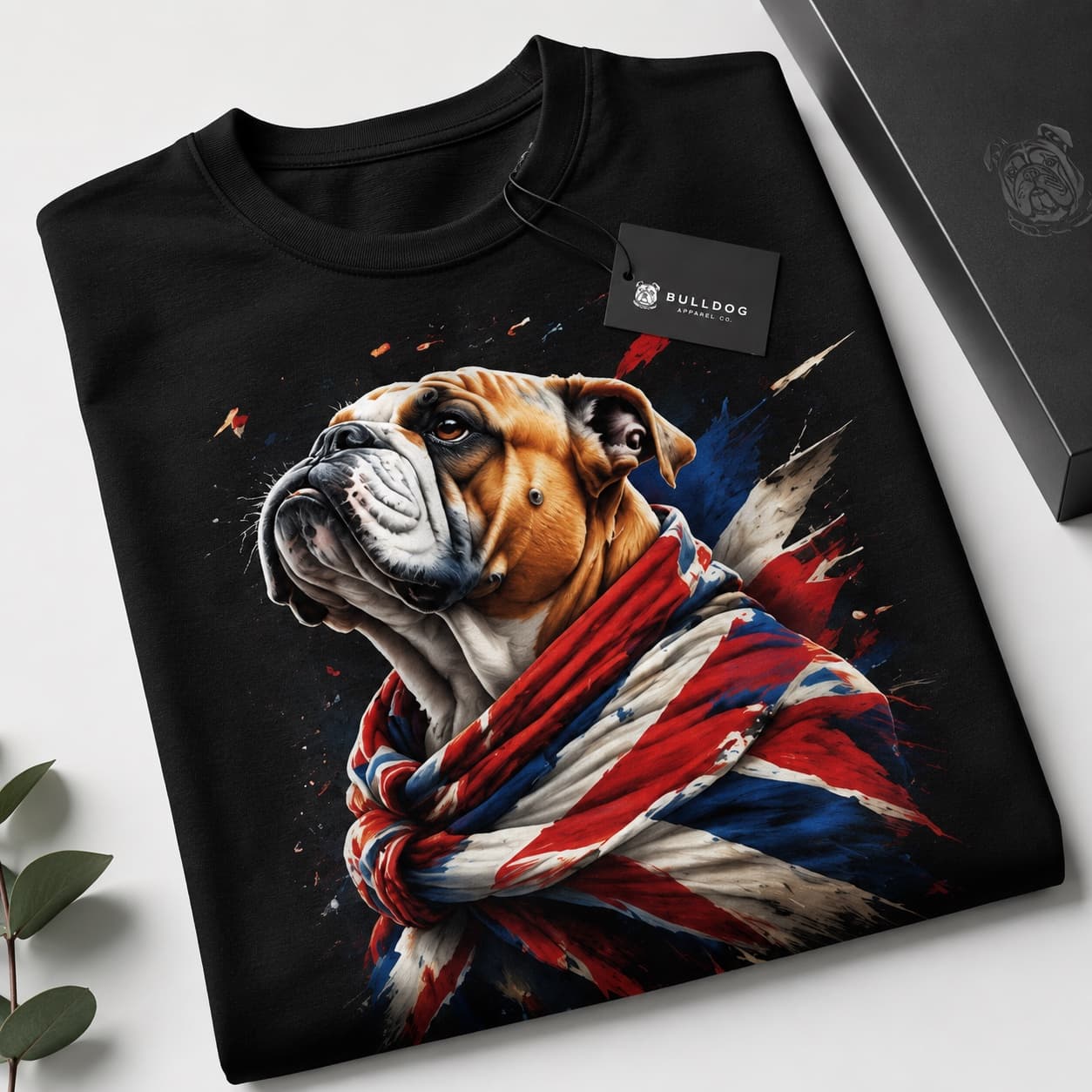 Bulldog Britannia T-shirt worn, lifestyle shot