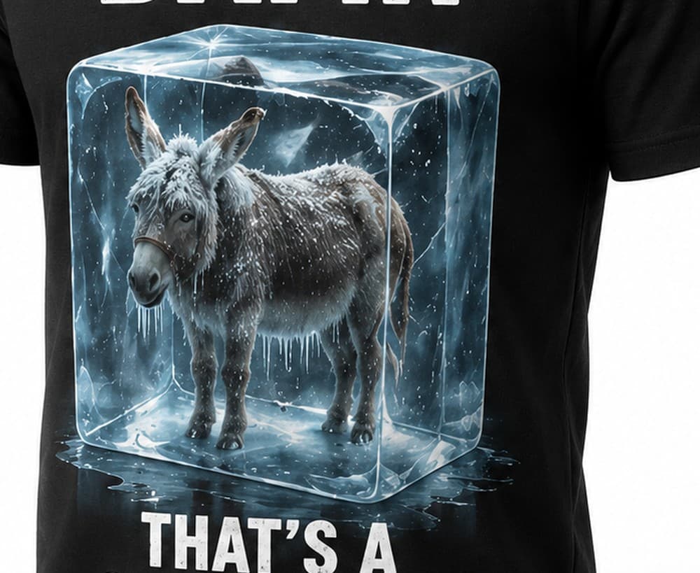 Close-up of the Cold Ass Donkey print
