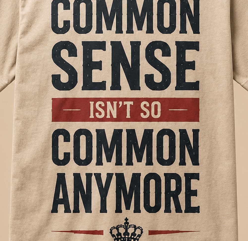Close-up of the Common Sense Isn't Common print