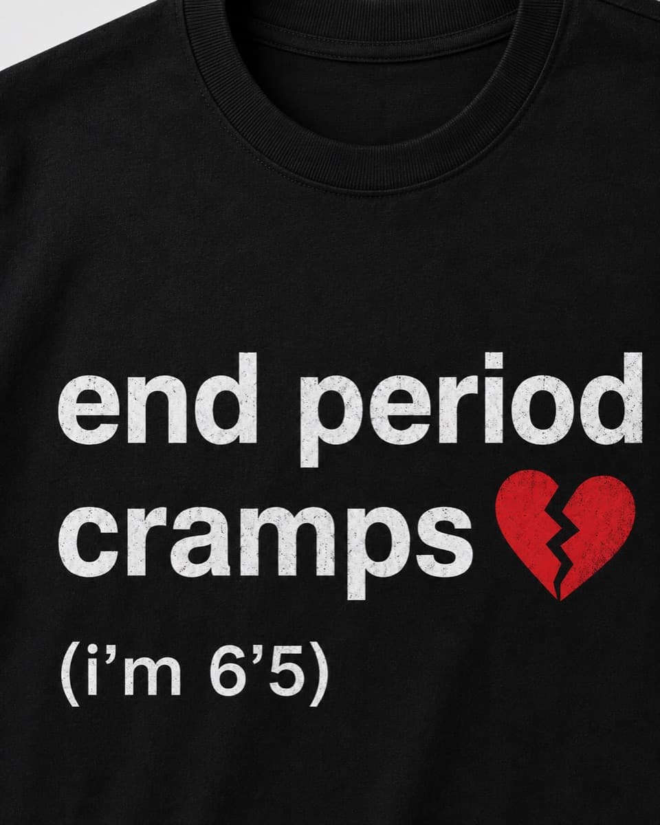 Close-up of the End Period Cramps print