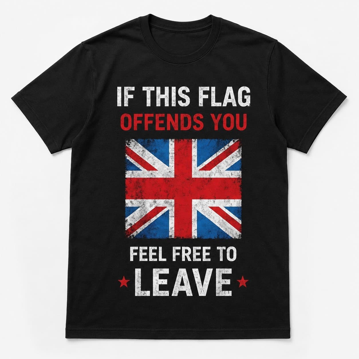 Feel Free To Leave black T-shirt, front print