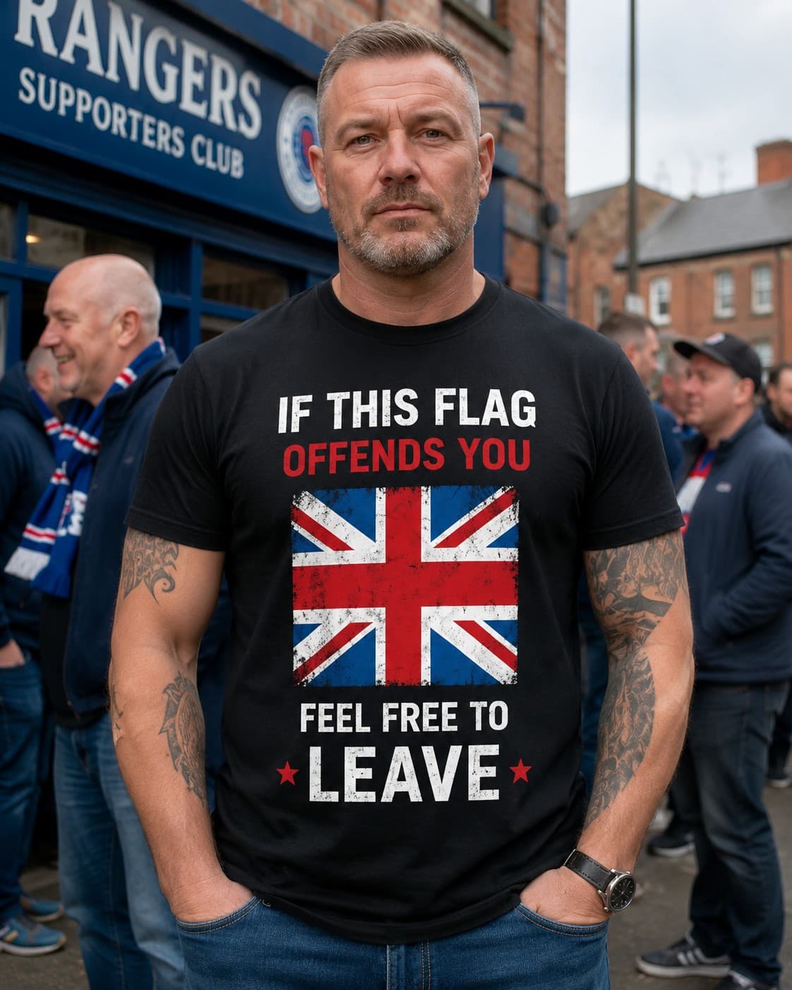 Feel Free To Leave T-shirt worn