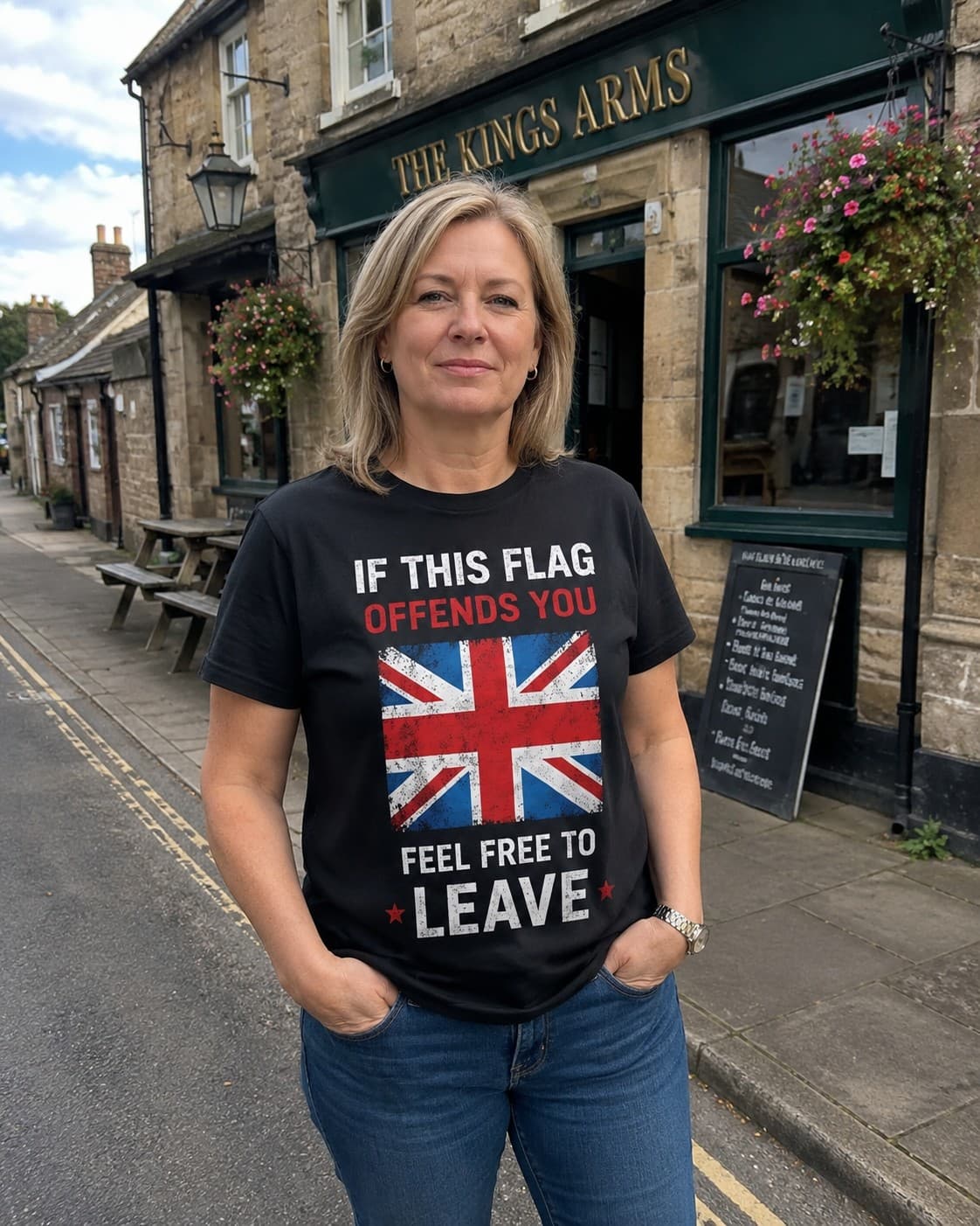 Feel Free To Leave T-shirt worn, lifestyle shot