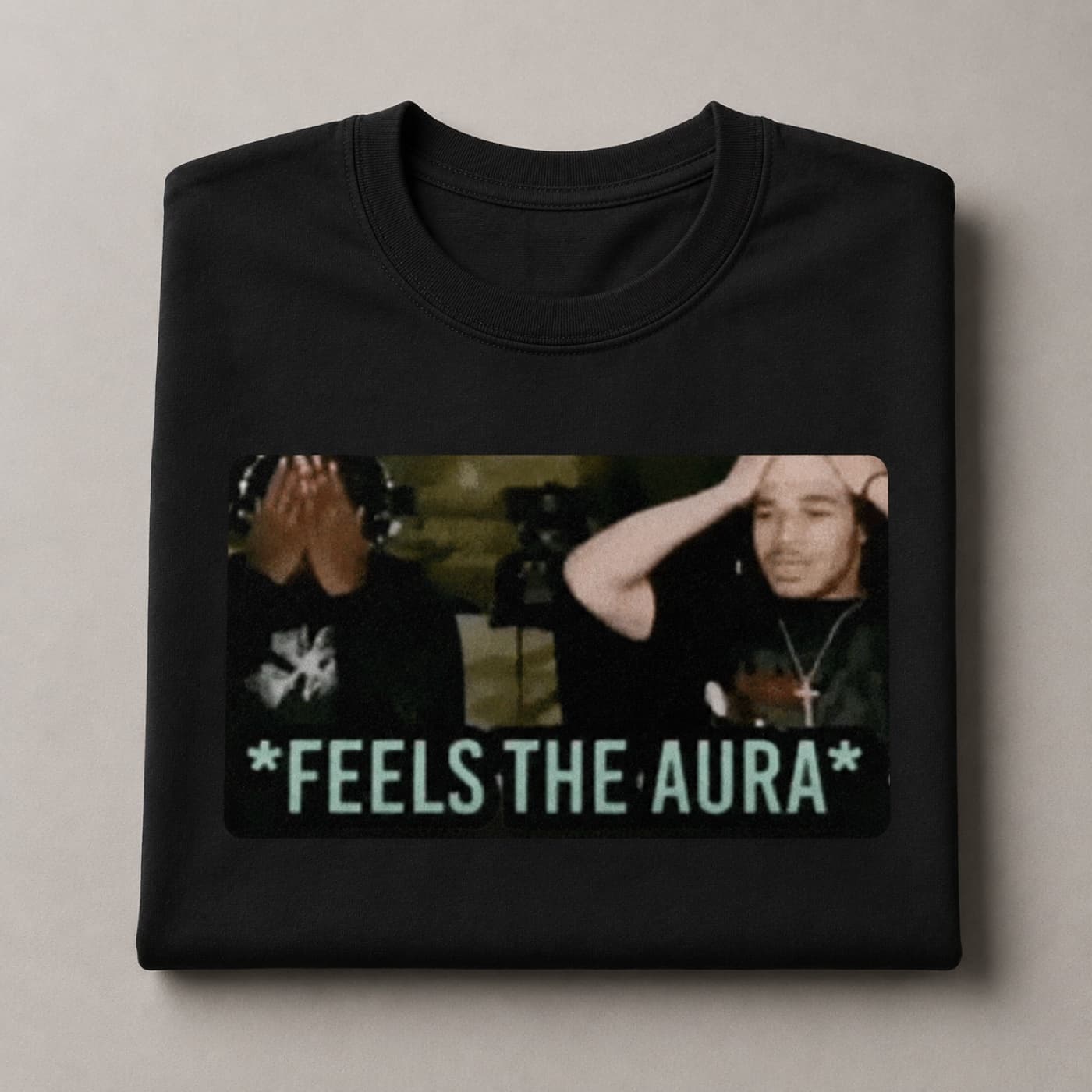 Close-up of the Feels The Aura print
