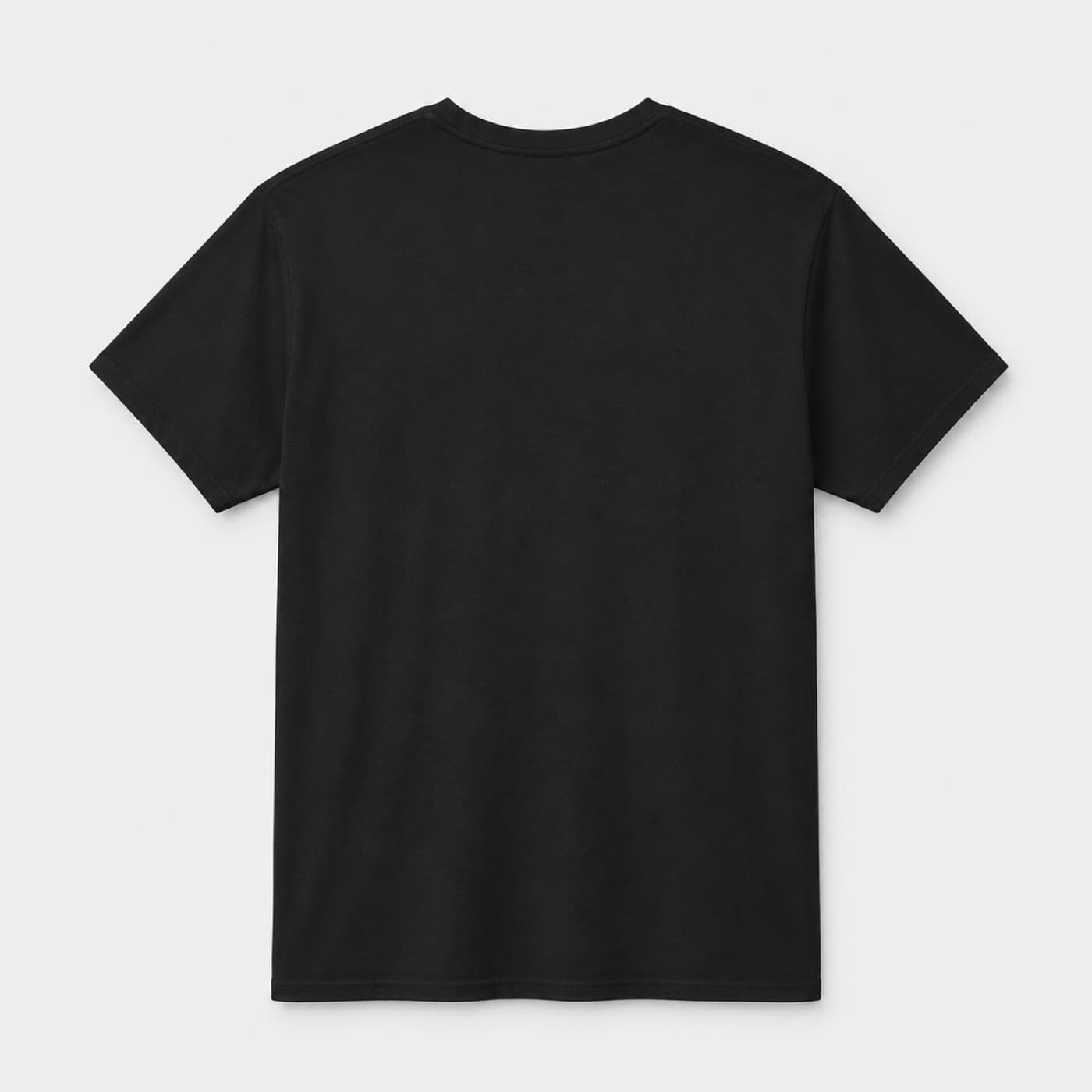 Plain black back of the Galaxy Brain T-shirt