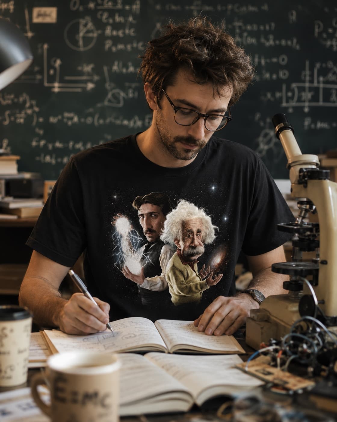Galaxy Brain T-shirt worn, lifestyle shot