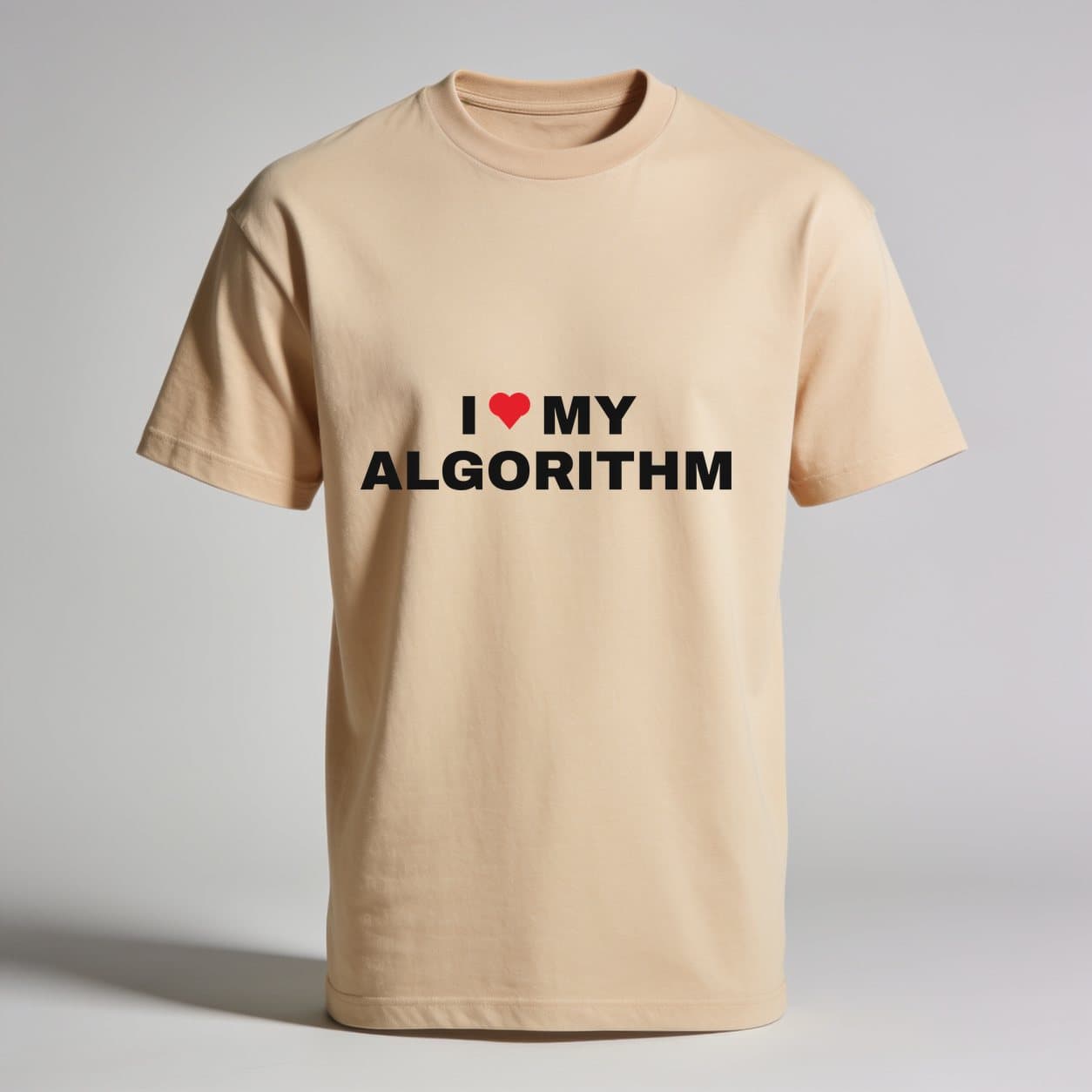 I Love My Algorithm Sand T-shirt, front print
