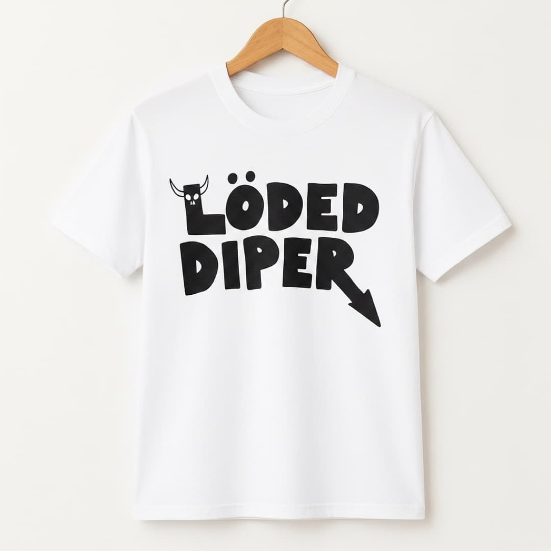 Löded Diper T-Shirt — White colourway, front