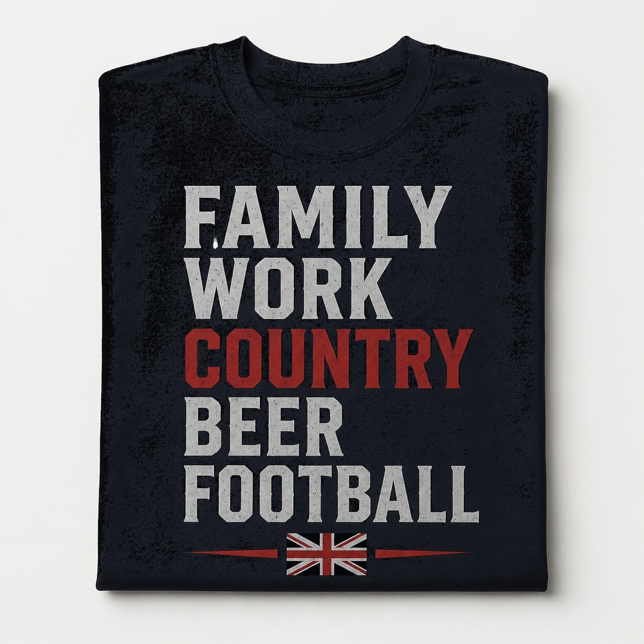 Priorities black T-shirt, front print