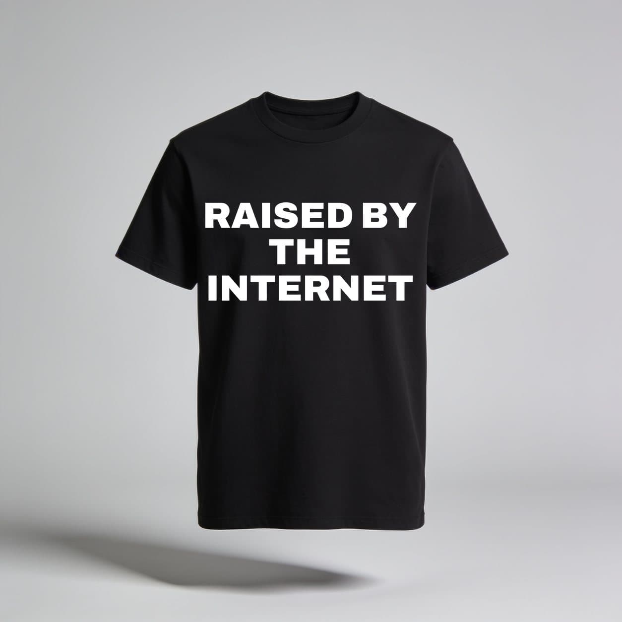 Raised By The Internet Black T-shirt, front print