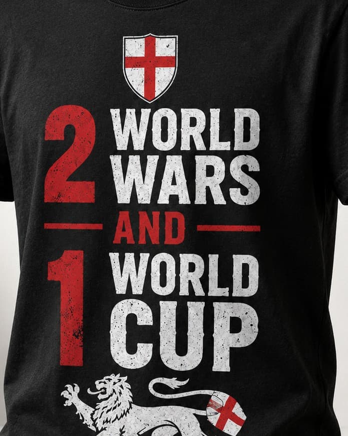 Close-up of the 2 World Wars 1 World Cup print