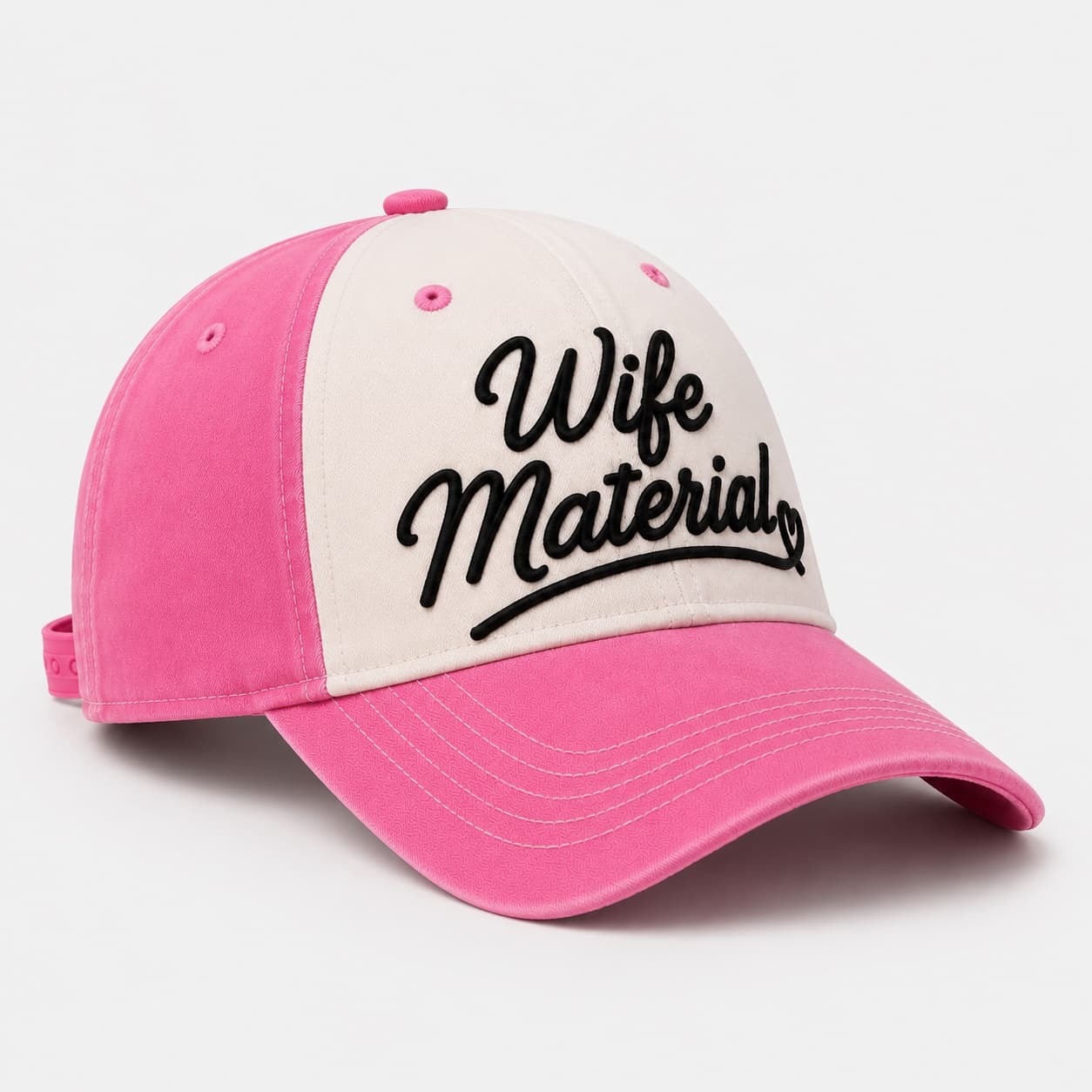 Wife Material cap, angled view