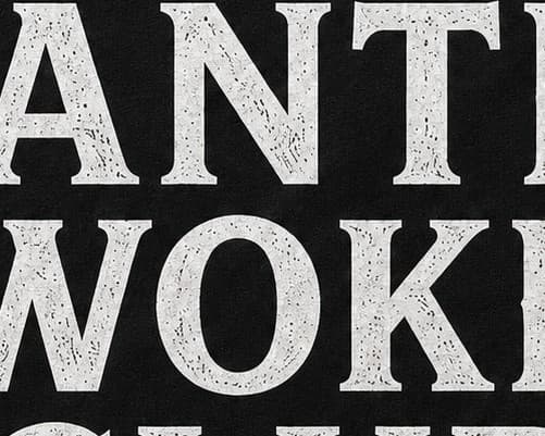 Close-up of the Anti Woke Club print
