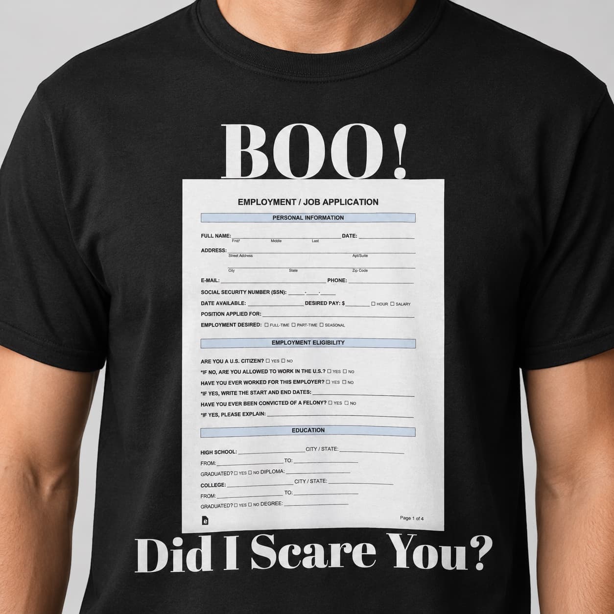 Close-up of the BOO! Did I Scare You? print