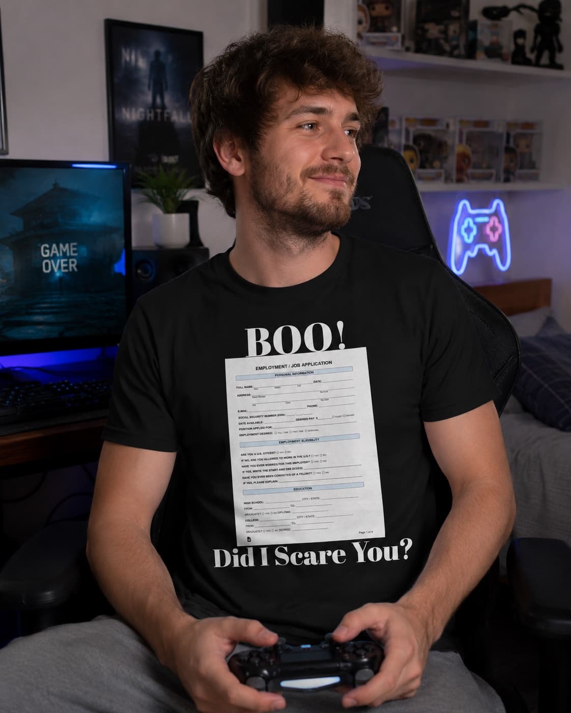BOO! Did I Scare You? T-shirt worn, lifestyle shot