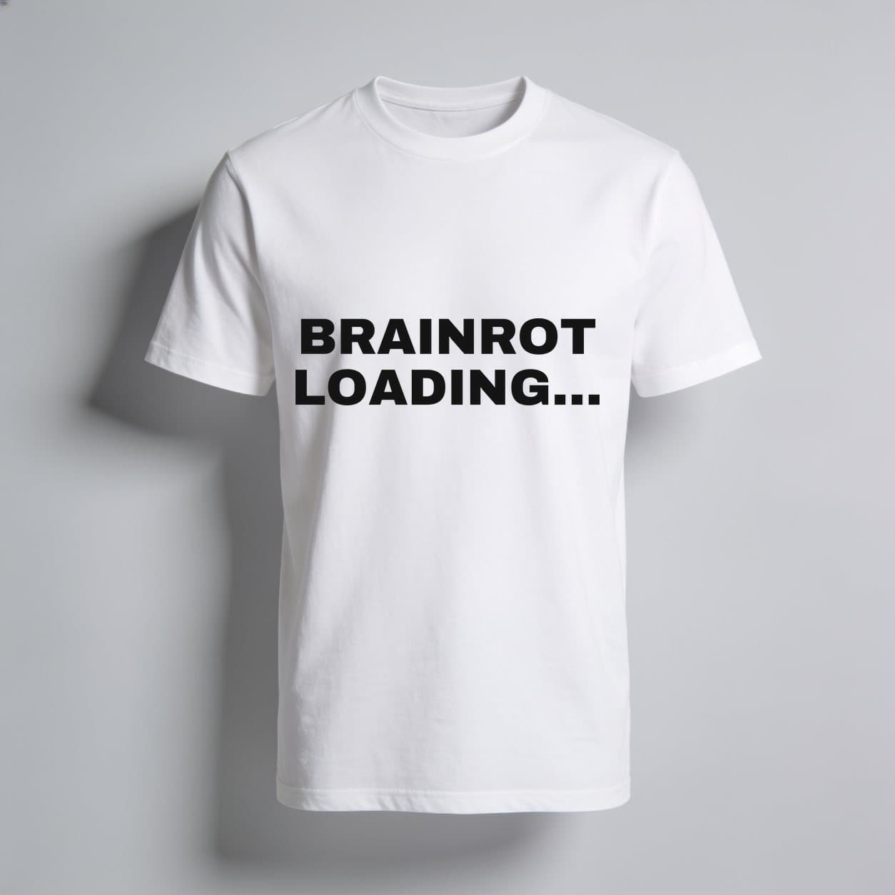 Brainrot Loading White T-shirt, front print