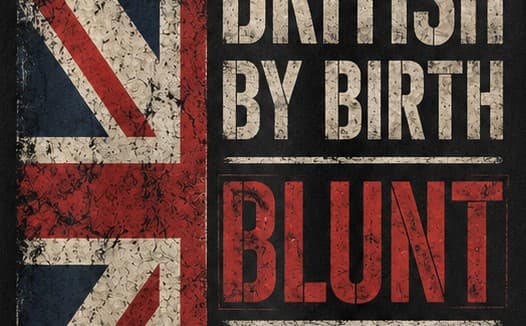 Close-up of the British By Birth Blunt By Choice print