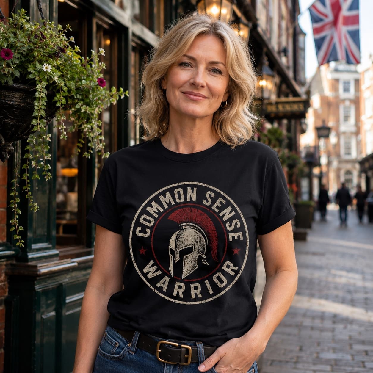 Common Sense Warrior T-shirt worn