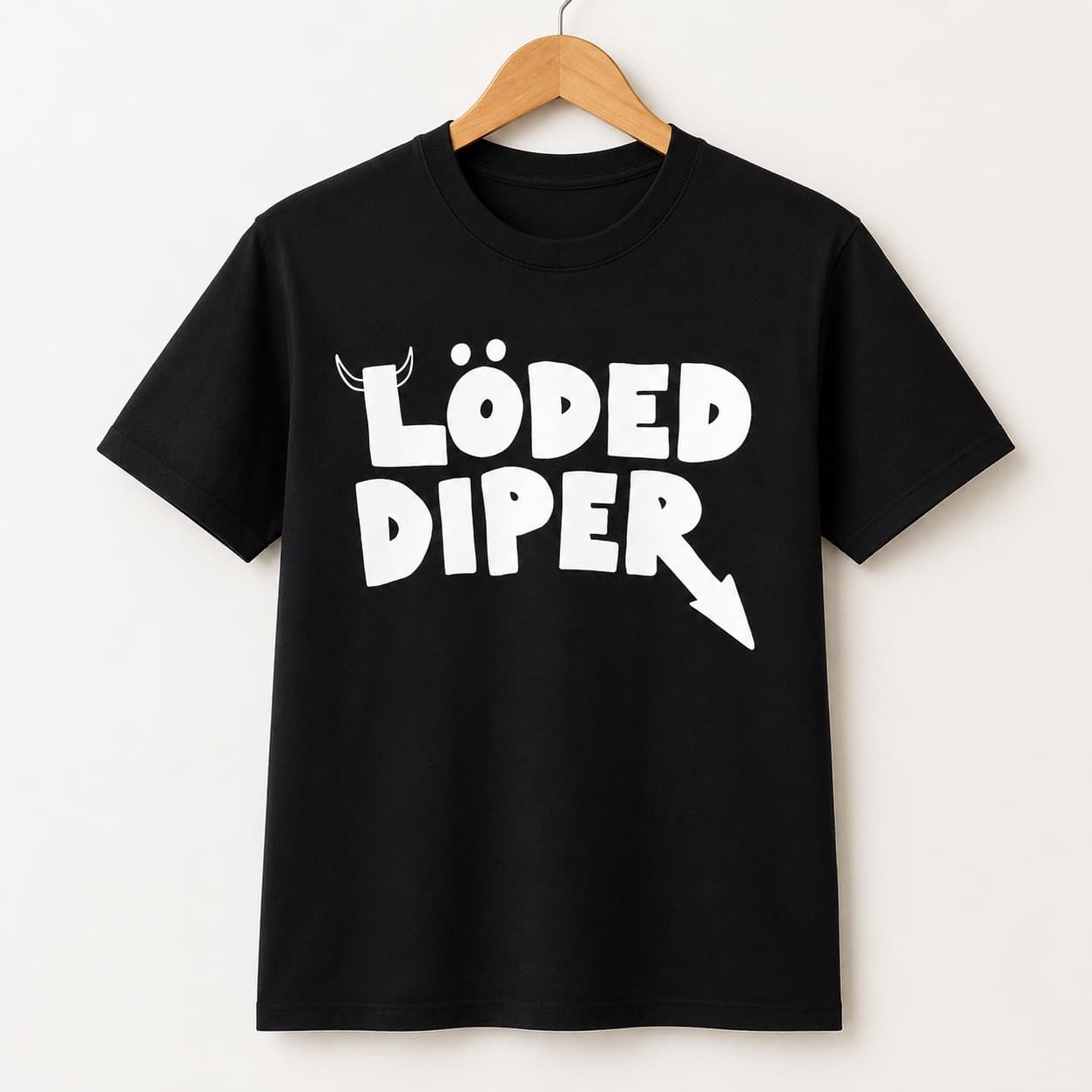 Löded Diper black T-shirt, front print