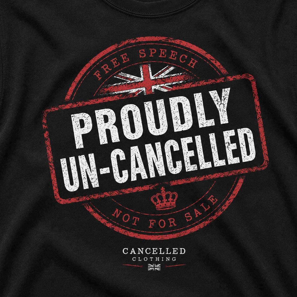Proudly Un-Cancelled black T-shirt, front print