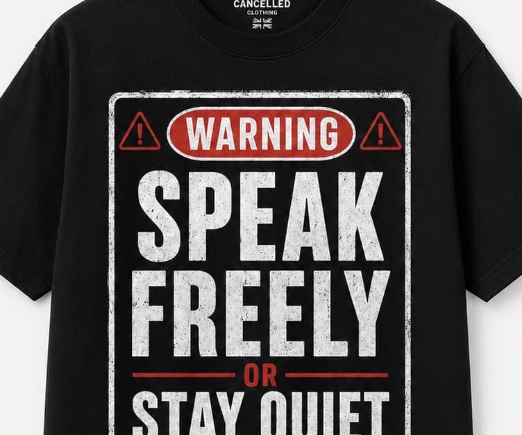 Close-up of the Speak Freely Or Stay Quiet print