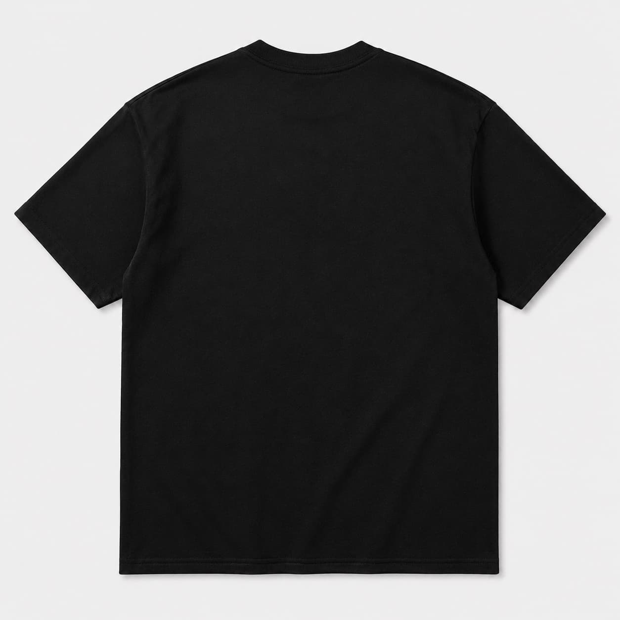 Plain black back of the Think While It's Still Legal T-shirt