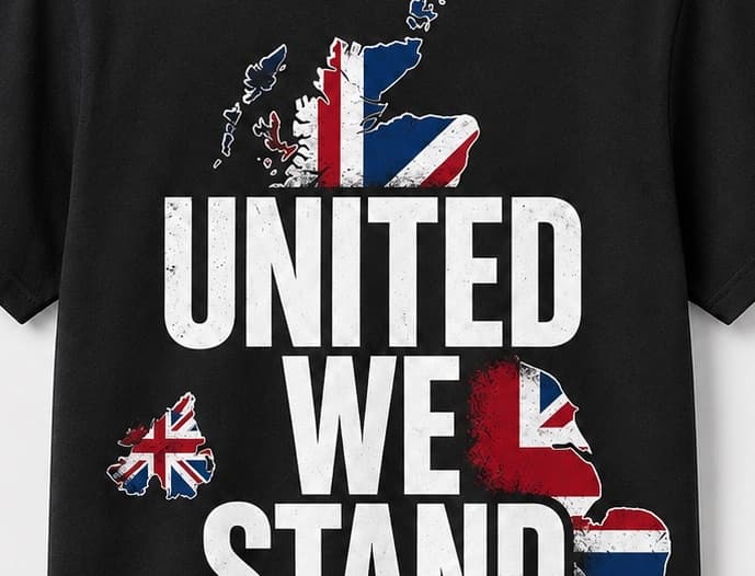 Close-up of the United We Stand print