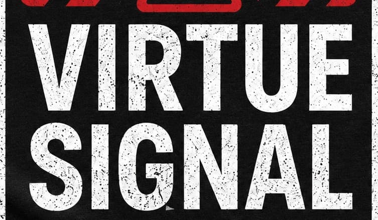 Close-up of the Virtue Signal Lost print